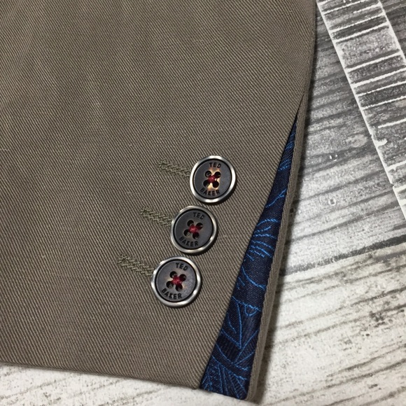 Ted Baker London Lyocell Linen Blend Blazer Men’s Size 6 Brown Tan 2 Button - Picture 8 of 12